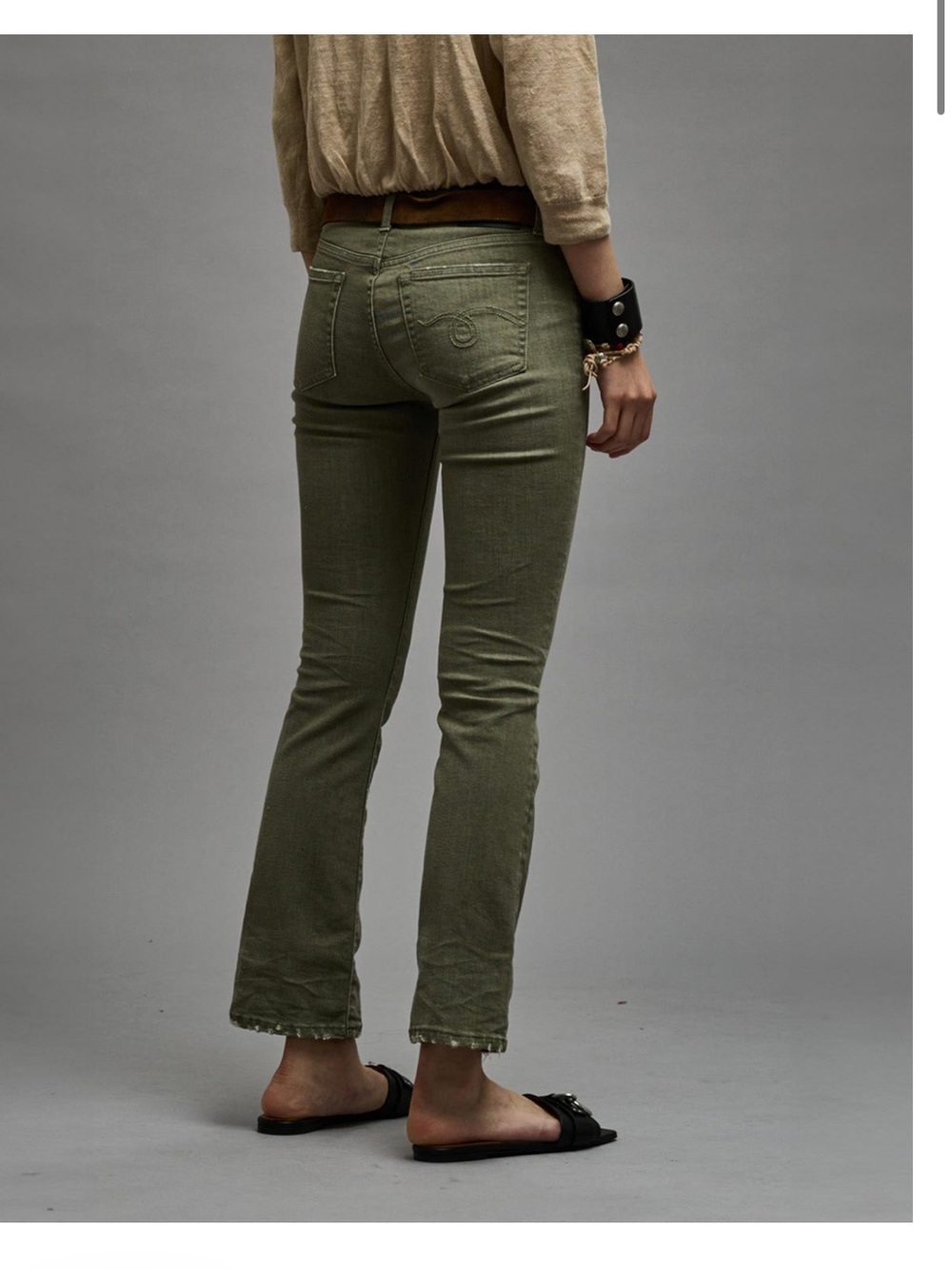 R13 kick fit olive green stretch 26 made in Italy - Picture 4 of 12